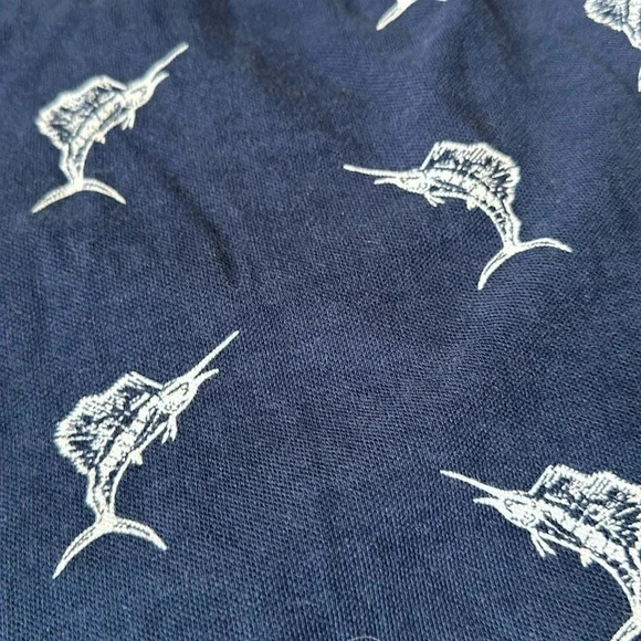 Polo Ralph Lauren Short Sleeve Shirt Navy Blue Classic Fit Marlin Sailfish 4XLT - Picture 3 of 7